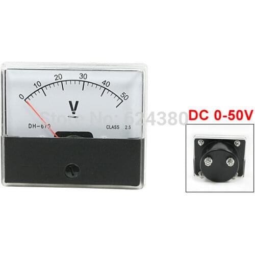 DC 0-50V 5V 10V 15V 20V 30V 50V 100V 150V 300V Analog Panel Volt Voltage Meter Voltmeter Gauge DH-670