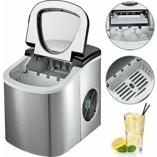 Automatic Ice Maker 12KG Countertop Compact Clear Ice Cubes 220V 26LBS Ice Cube Maker Machine for Kitchen Home Bars