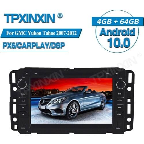 PX6 4+64G For GMC Yukon Tahoe 2007 2008-2012 Car Multimedia Player GPS Navigation Audio Stereo Screen Head Unit Tape Recorde