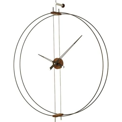 Large Spain Luxury Wall Clock Metal 3d Clcoks Wall Home Decor Walnut Living Room Silent Watch Modern Horloge Murale Gift D045