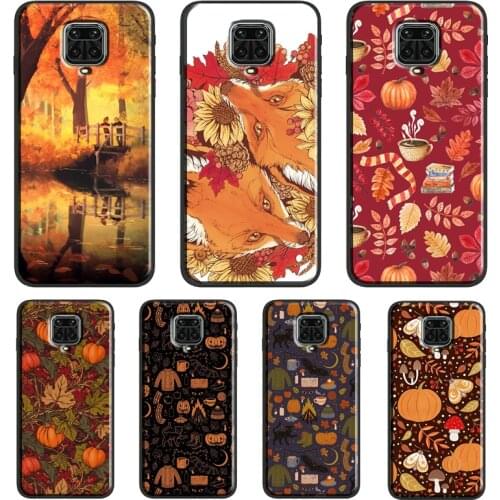 Autumn Leaves Fall Fox Pumpkin For Xiaomi Redmi Note 7 8 Pro 8T 9S Note 9 10 Pro Cover For Redmi 9T 9 9A 9C 7A 8A Case