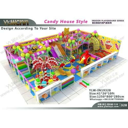 Kids maze sweet candy theme paradise baby play center YLW-IN19328