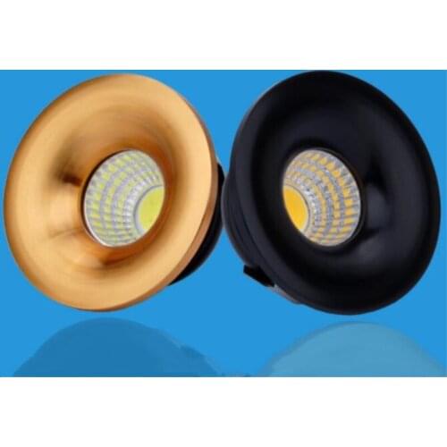 Dimmable Mini COB 5W LED Spotlights Cabinet Spot light Lamps Foyer living sitting recessed Black/White/Gold/Rose Led Down light