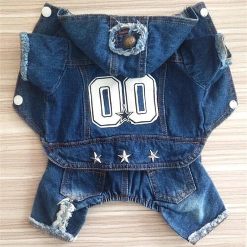 Spring Summer Dog Clothes Denim Jeans Jumpsuit Pants Chihuahua Yorkie Clothes Puppy Clothing Poodle Pomeranian Pet Outfit COat
