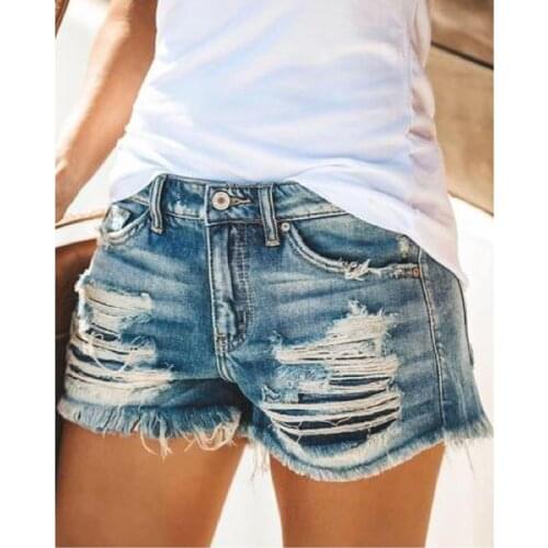 European And American Summer High Waist Fringed Jeans Shorts Womens Hot Pants Temperament Casual Pocket Straight Pants M6081
