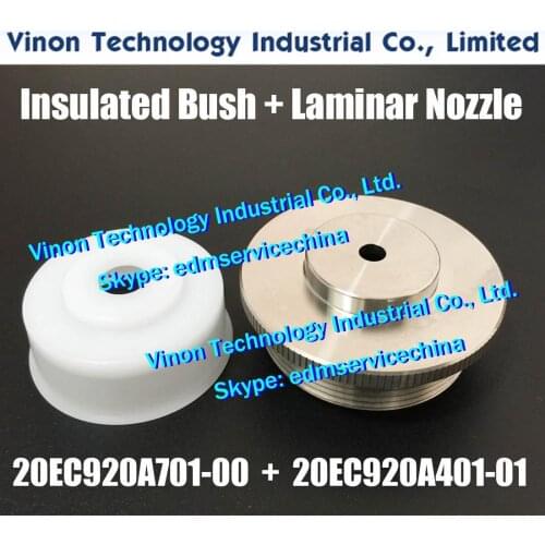 20EC920A701-00+20EC920A401-01 Makino Insulated Bush+Laminar Nozzle Guard Set for Makino U series for H.E.A.T. machining