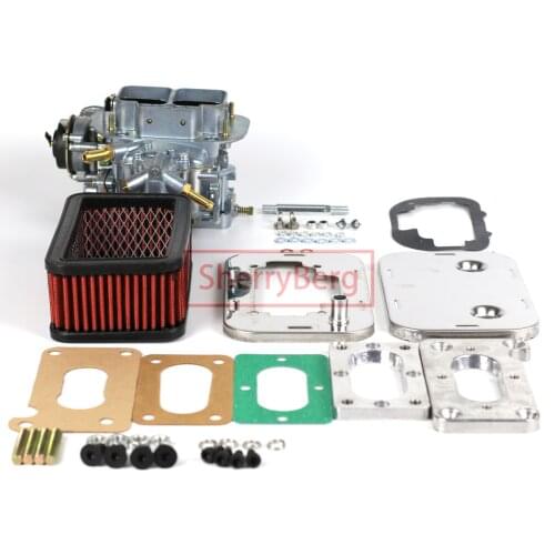 SherryBerg Fajs EMPI Weber DGES Carb Carburetor + Adapter Plate Kit + Air Filter (Cleaner 65mm) Set for Mazda B2000 B2200
