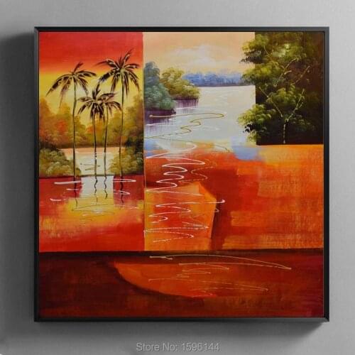 Oil Painting on Canvas Hand made Landscape Abstract Wall art Picture for living room Modern Decorative canvas painting #986