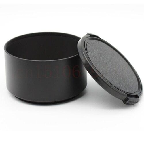 2 in 1 49 52 55 58 62 67 72 77 82mmTelephoto Metal Lens Hood for + lens cap for DSLR camera