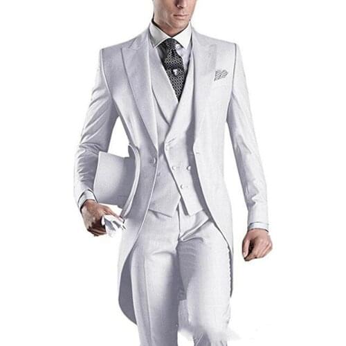 Men Suit blue-tailcoat-men-party-groomsmen-suits-in-wedding-tuxedos(jacket+pants+tie+vest)terno masculino costume homme mariage