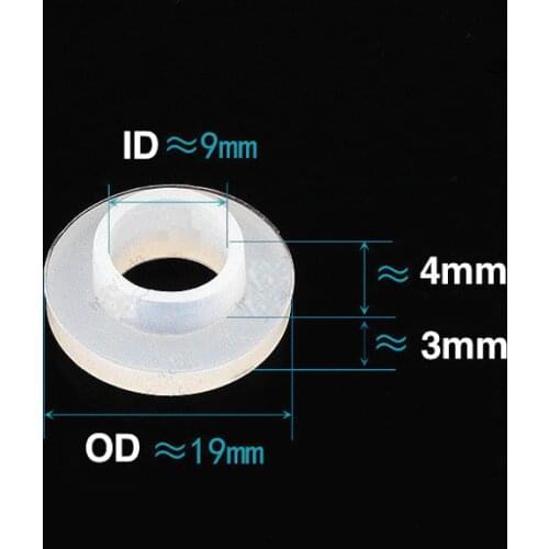 10x DN15 Silicone Washer Shoulder Bulge Sealing Flange Gaskets Spacer for Downspout Downpipe Faucet 19x9mm ID 9mm