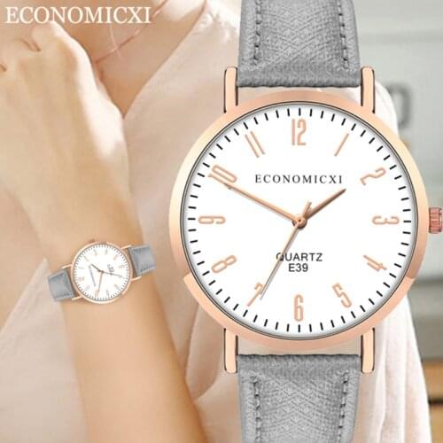 2020 New Watch Women Fashion Simple Style Luxury Ladies Quartz Wristwatch Fashion Leather Strap Clock Creative Dress Watches