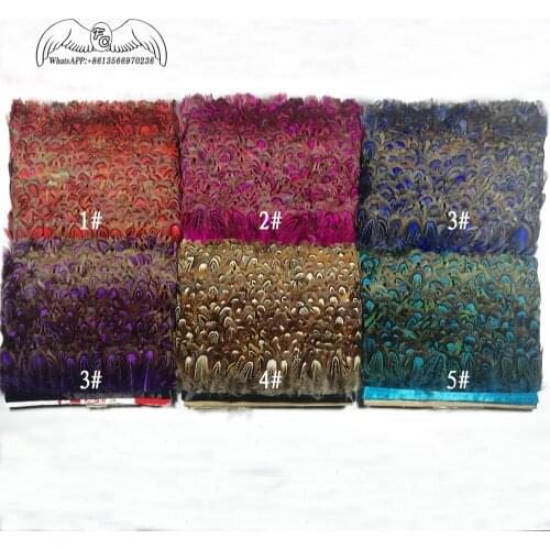 New! Wholesale High Quality 10Yards Pheasant Feathers Ribbon, Feather Trims Fringe 4-6cm DIY Skirt/Clothing Accessories Plumes