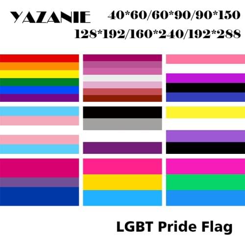 YAZANIE Single or Double Sided Gay Lesbian Genderfluidity Transgender Asexual Non-Binary Bisexual LGBT Rainbow Pride Flag Banner