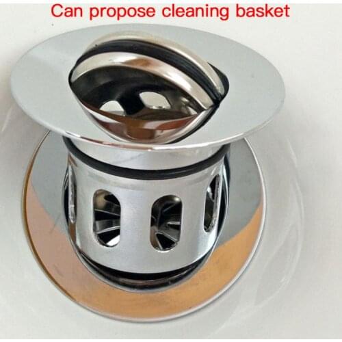 Bounce Cover Washbasin Drain Plug Sink Bathtub Plug Head Drain Plug 201 Stainless Steel Flap Drainer Home Bathroom Accessories