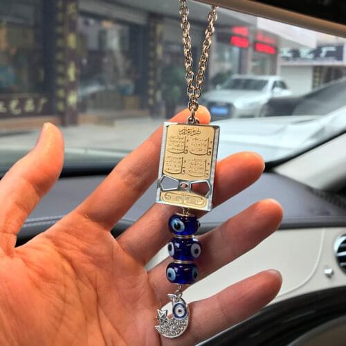 Turkey evil eye four Qul suras Car Rear View Mirror Car Pendant Hanging