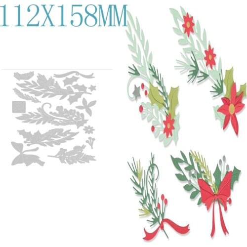 Christmas Leaves Metal Cutting Dies For DIY Edge Embossing Craft Cut Paper Decoration Greeting Card Scrapbooking No Stamp