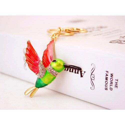 Rhinestone Fashion Colorful Bird Keychain Crystal Kingfisher Key Chain Ms. Gift Wallet Pendant Cute Car Keychain