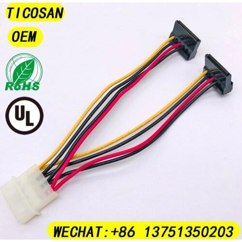 TICOSAN 5PCS 15CM 15pin 15P IDC Sata Serial ATA FMale to Molex IDE 4 Pin Female M-F Hard Drive Adapter Power Cable Line Power