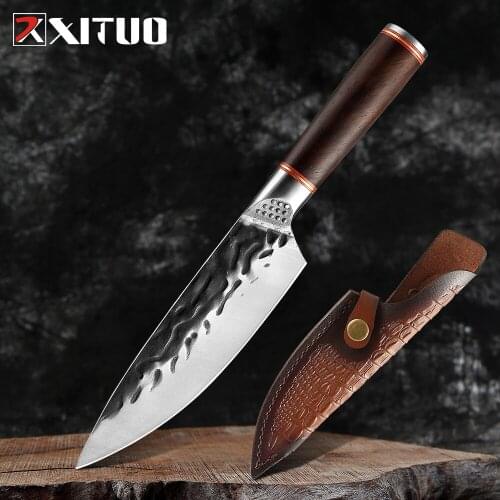 XITUO High carbon stainless steel Chef knife Hand forged Boning Knife Sharp split knife slaughter special knife Free Leathercase