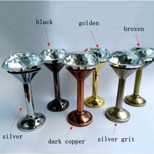 1 pcs Glass diamond cap wall hook garment shop European hook creative zinc alloy crystal curtain wall hanging