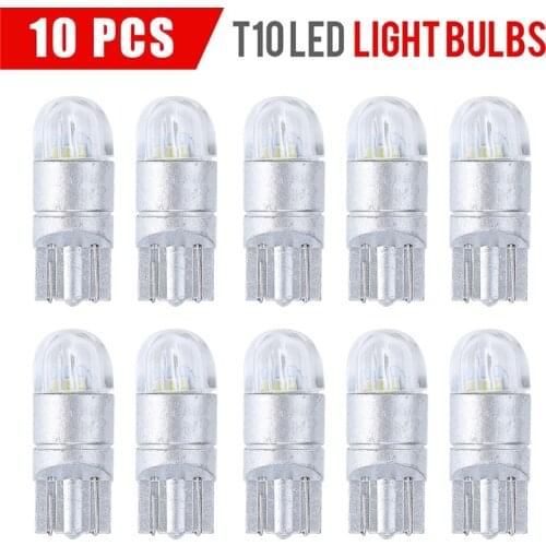 10pcs Car Auto 2 SMD 3030 LED T10 194 168 W5W Canbus White Dome Light License Side Marker Lamp Glove Box Door Bulb Parts