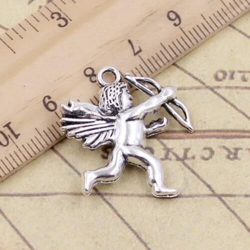 10pcs Charms Love Angel Cupid 29x26mm Tibetan Silver Color Pendants Antique Jewelry Making DIY Handmade Craft