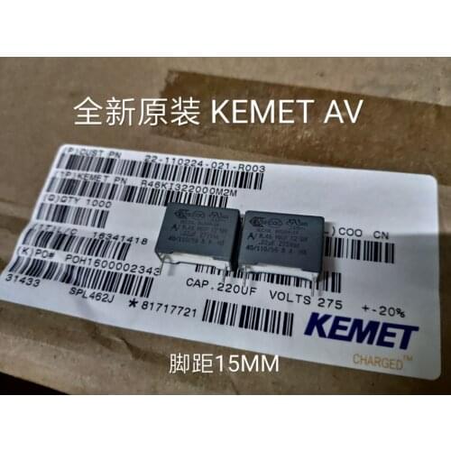100% New and original20PCS AV gauge X2 R46 MKP 0.22UF 275VAC 224M 275V Pin pitch: 15 mm thin film capacitor