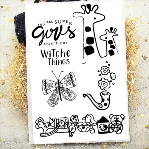 11x16CM Cartoon toys Transparent Silicon Seal Clear Stamps Roller Stamps DIY Scrapbook Album Card NEW YEAR Easter