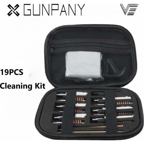 Gunpany 19Pcs Gunsmithing Cleaning Kit Clean Mops Brushes Made Of Brass For .30 270/280 .223 .44/.45 .40 357/.38/9mm For Handgun