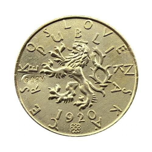 1920 Czechoslovakia 5 Stotin coins copy 27.4MM