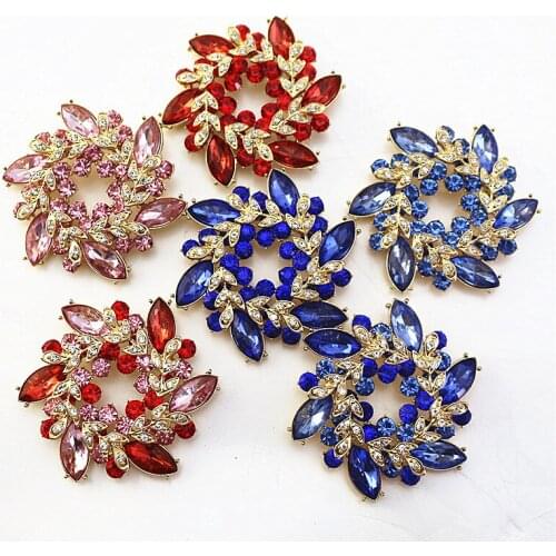 2019 new retro style fashion personality wild set semi-precious bauhinia flower multicolor brooch