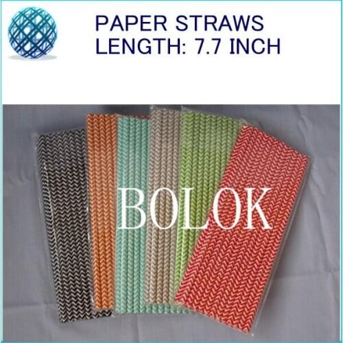 Promotions! 3000pcs Chevron Paper Straws 25pcS/opp bags,striped paper party straws wholesale free shipping