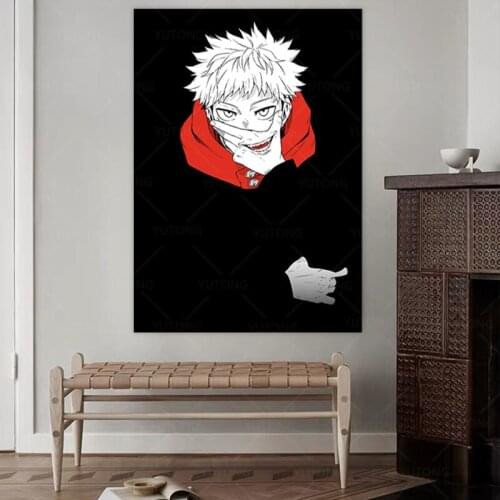 Anime Jujutsu Kaisen Poster Anime Character Yuji Itadori Picture Print Oil Painting Canvas Wall Art Sukuna Anime Decor Unframed