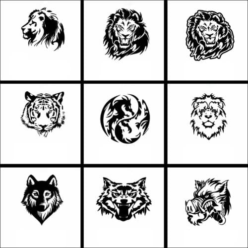 Free Shipping Lion Car Sticker And Animals Decals Stickers Rearview Mirror Side Decal Stripe Vinyl Truck Vehicle Body Decoration