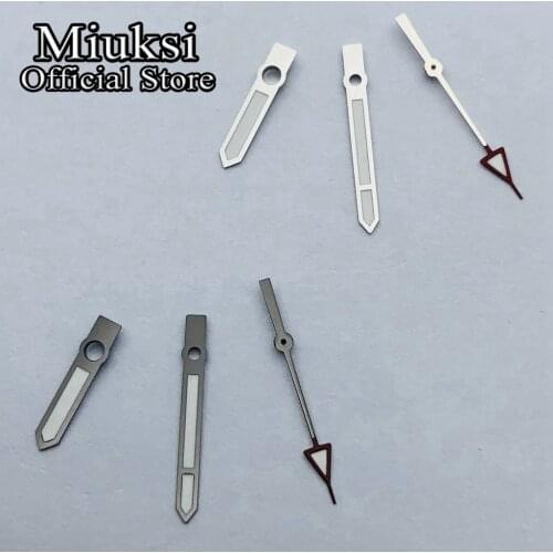 Miuksi silver gray watch hands green luminous fit NH35 NH36 ETA 2824 2836 Miyota 8205 8215 821A Mingzhu DG 2813 3804 movement