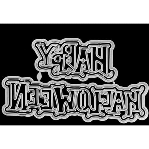 F2TE Happy Halloween Letter Metal Cutting Dies Stencil DIY Scrapbook Template Mold