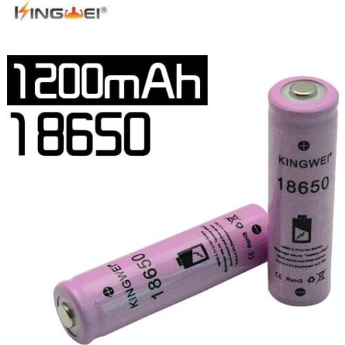 HOT SALE KingWei Pink 18650 1200mAh 3.7v Li-ion Battery Rechargeable Lithium Battery For Flashlight HeadlampHigh Quality Battery