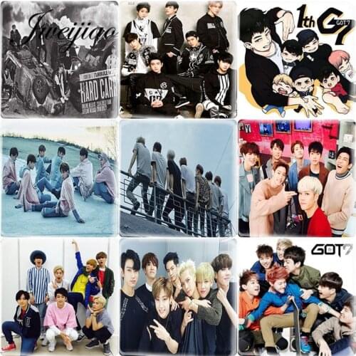 JWEIJIAO K-pop Singer Got 7 GOT7 Photo DIY 12mm Square Shape Glass Cabochon Boys Music Band Charms Accessories Jewelry Findings