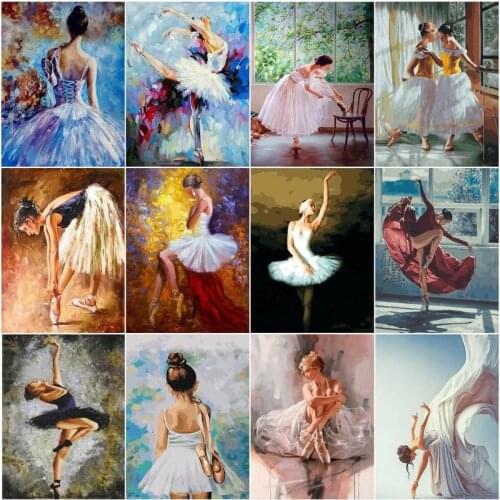 CHENISTORY Ballet Girl Painting By Numbers Drawing On Canvas Handpainted Gift Picture By Number Figure Kits Wall Art Home Decor