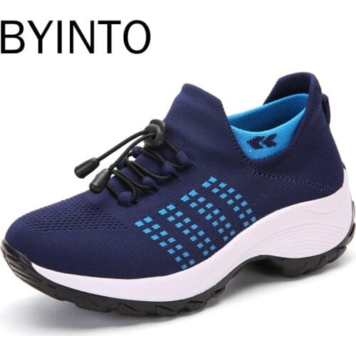 Big Size 35-42 Platform Women Tennis Sport Shoes Thick Sole Breathable Mesh Sock Sneakers Walking Female Trainers Tenis Feminino