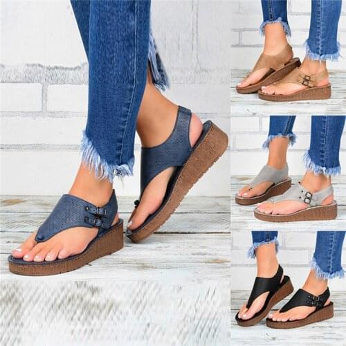 Summer Women Sandals Womens Flats Open Toe Solid Casual Shoes Rome Wedges Thong Sandals Sexy Ladies Shoes