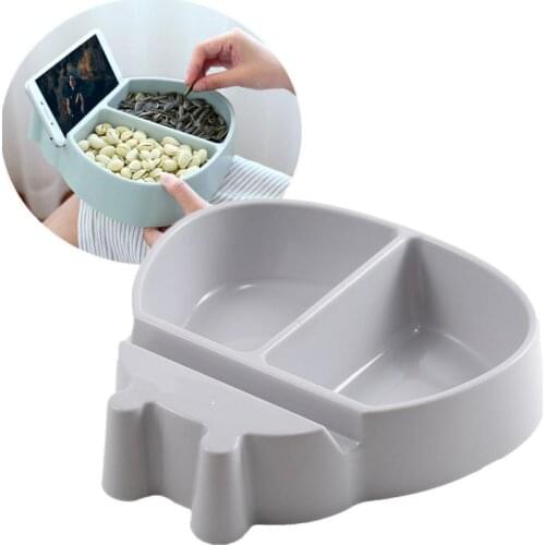 Lazy snack bowl plastic snack storage box bowl living room ladybug shape fruit melon seed plate bowl with mobile phone holder