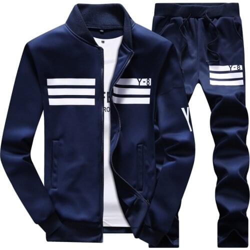 Mens Tracksuits Fashion Y-8 Design Striped Sportswear Plus Size Jogger Sporting Suit Men Sweat Suits Tracksuits Set M-8XL