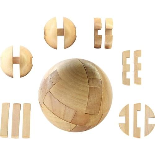 New Wooden Intelligence Toy Chinese Brain Teaser Game 3D IQ Puzzle for Kids Adults I0029