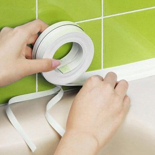 New 320x2.2cm Kitchen Bathroom Wall Sealing Tape PVC Waterproof Mildew Proof Sink Joint Crevice Sticker Corner Stick Strip
