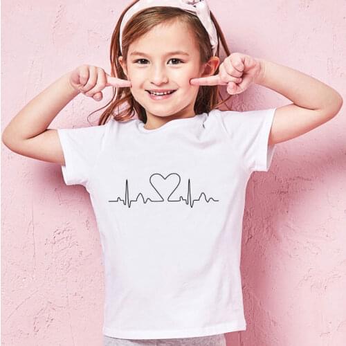 2 3 4 5 6 7 8 9 Years New Boy T-shirt Cartoon Leaves Love Pattern O-neck Kids Shirt Baby Girl Tshirt Kawaii Funny Girls Clothes