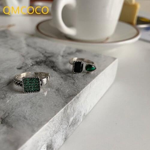 2021 New Style 925 Silver Trendy Rings For Women Fashion Geometric Zircon Woman Jewelry Birthday Party Gifts