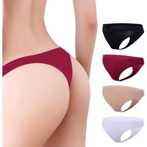 Women Seamless Thongs Ice Silk Female Sexy Panties Big Size Ladies G-Strings Briefs Women Sexy Underwear Lingerie