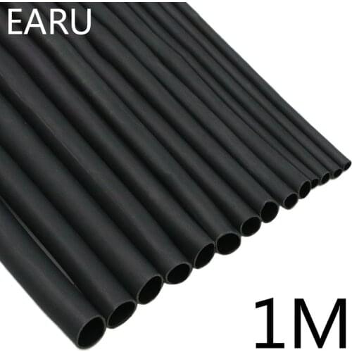 1 Meter/lot 2:1 Black 1 2 3 5 6 8 10mm Diameter Heat Shrink Heatshrink Tubing Tube Sleeving Wrap Wire Sell DIY Connector Repair